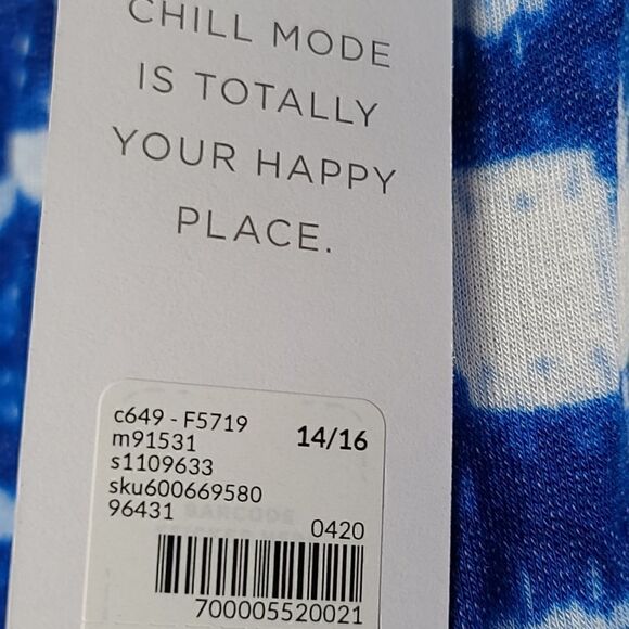 14W 16W Cacique Blue Tie Dye Sleep Short Dolphin - Picture 8 of 9